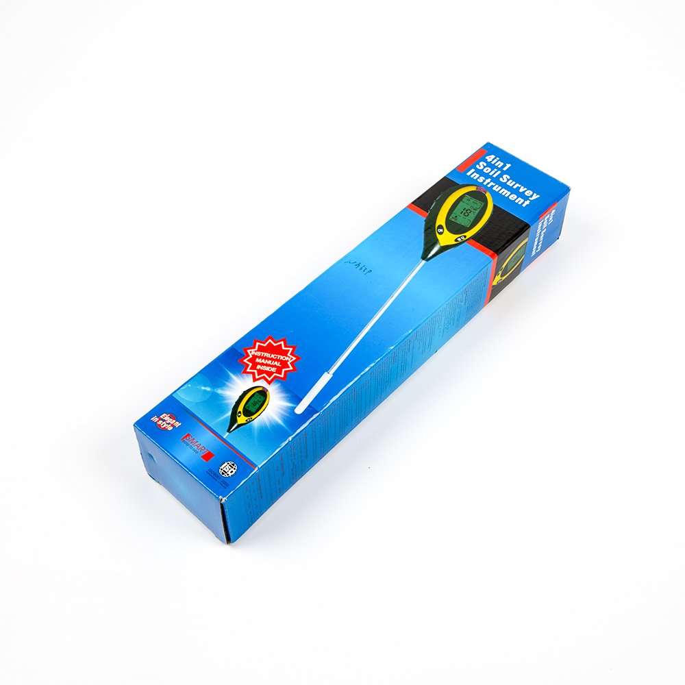 Цифровой измеритель параметров почвы 4 в 1 (кислотность, влажность, температура, освещенность), без батарейки